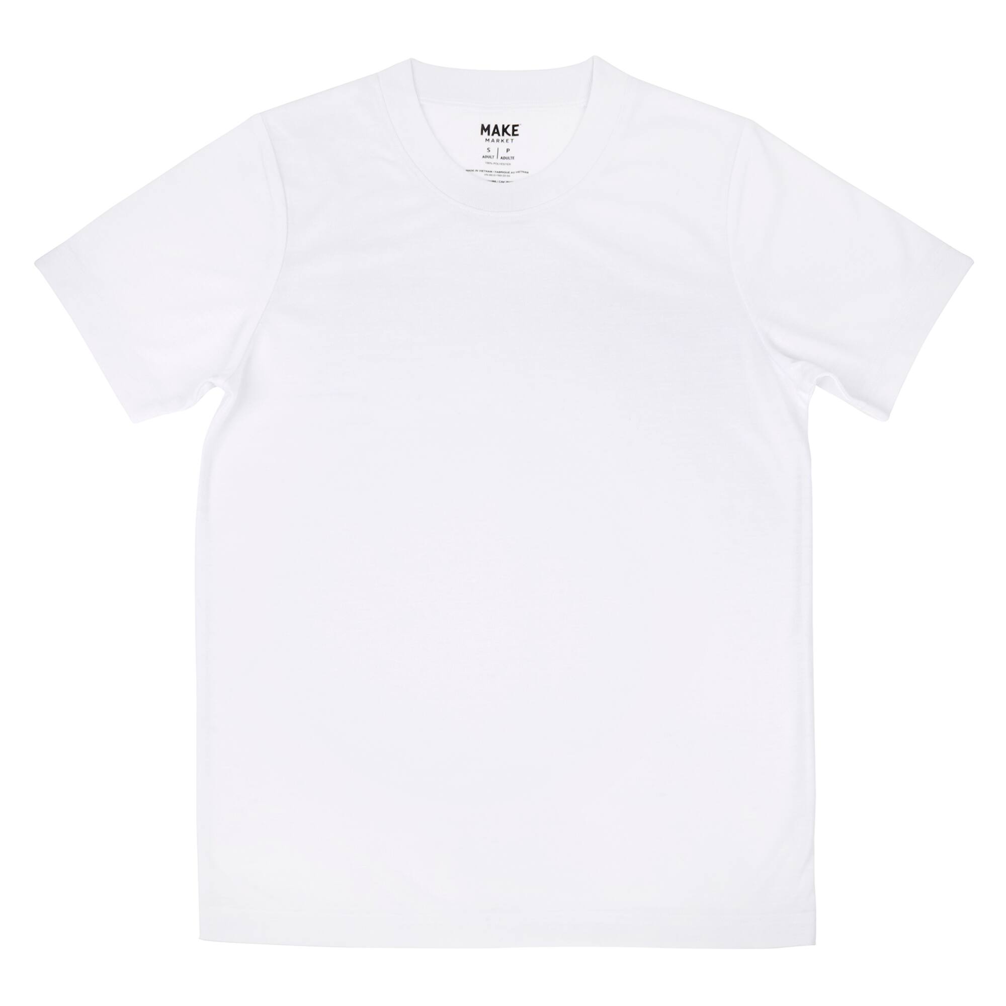 12 Pack: White Adult Polyester Crew Neck T-Shirt by Make Market